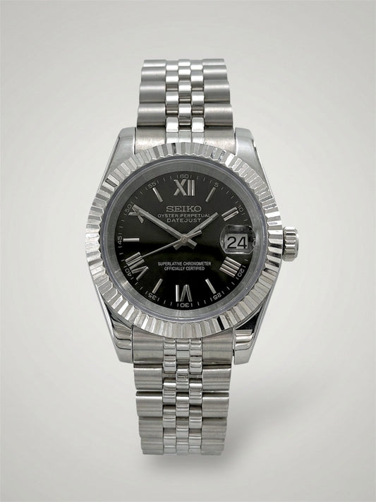 Black-roman-Datejust-Seikojust-Seikomod-sverige