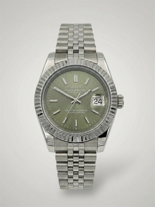 Olivegreen-Datejust-Seikojust-Seikomod-sverige