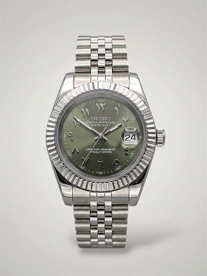 Olivegreen-arabic-Datejust-Seikojust-Seikomod-sverige