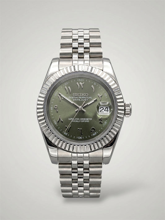 Olivegreen-arabic-Datejust-Seikojust-Seikomod-sverige