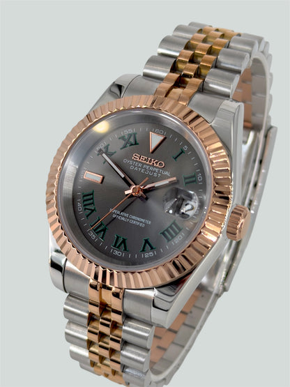 Wimbledon Rose Gold - Two Tone Datejust Mod