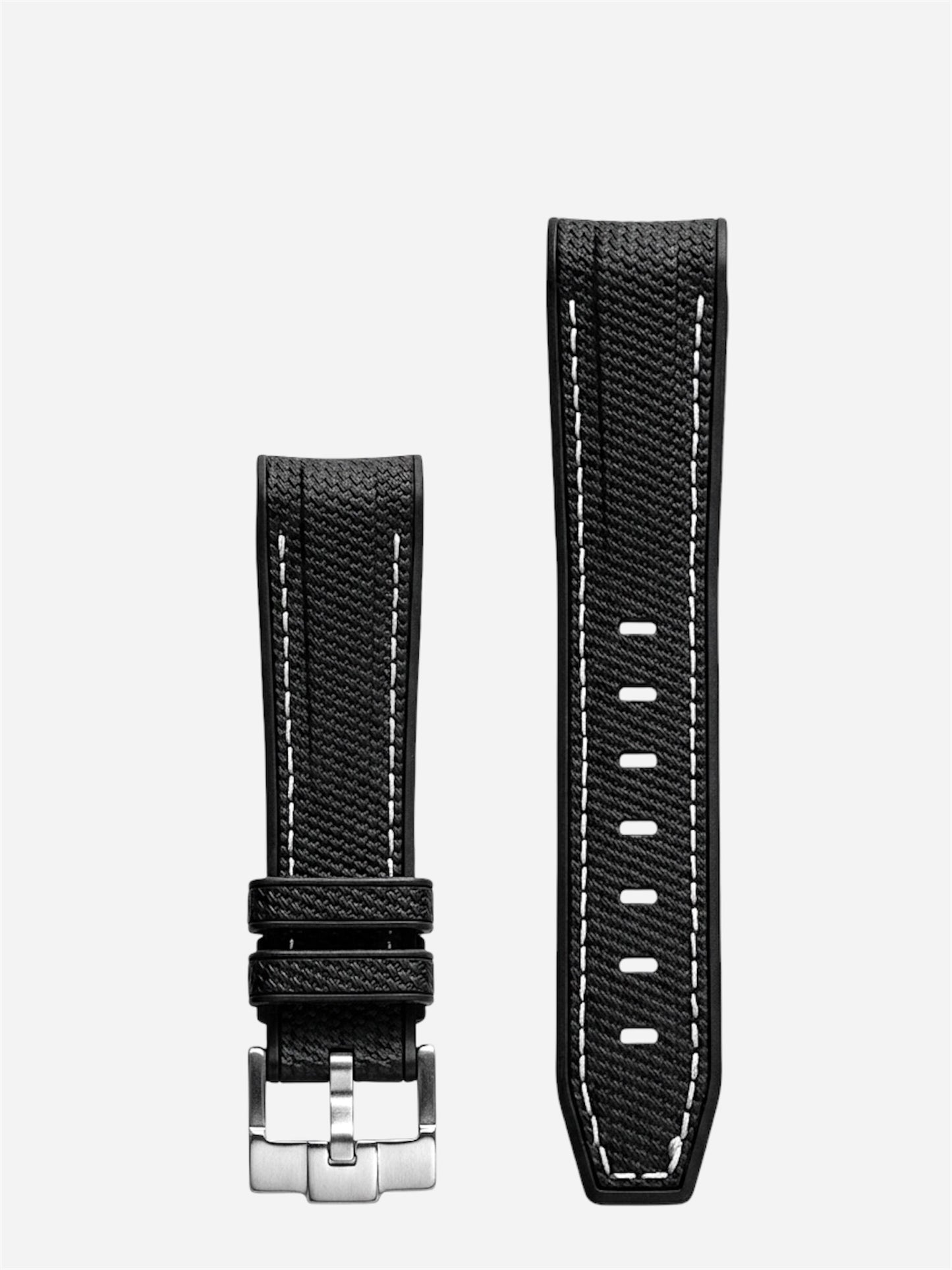 WristSwitch Rubber Strap with Stitching Black/White