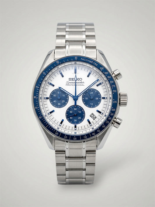 Speedmaster-seikomaster-blue-snoopy-vk63-quartz-Seikomod-sverige