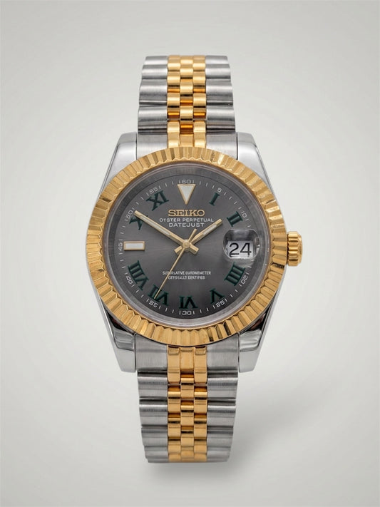 Wimbledon-Twotone-gold-Datejust-Seikojust-Seikomod-sverige