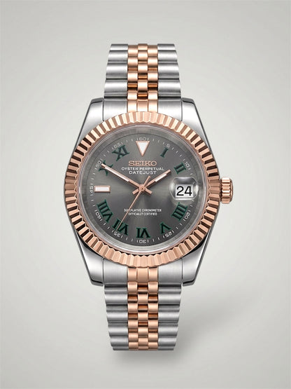 Wimbledon-Twotone-rosegold-Datejust-Seikojust-Seikomod-sverige
