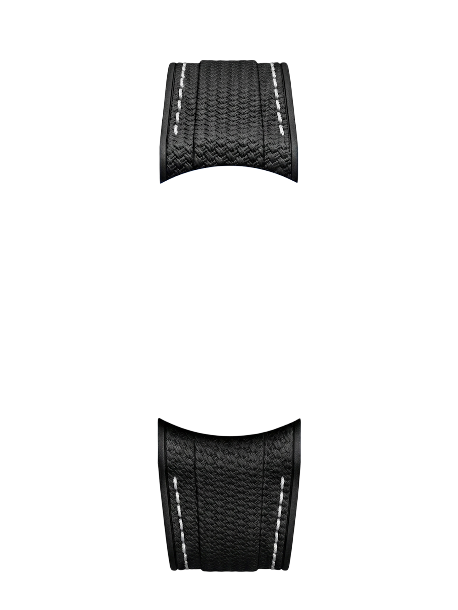 WristSwitch Rubber Strap with Stitching Black/White