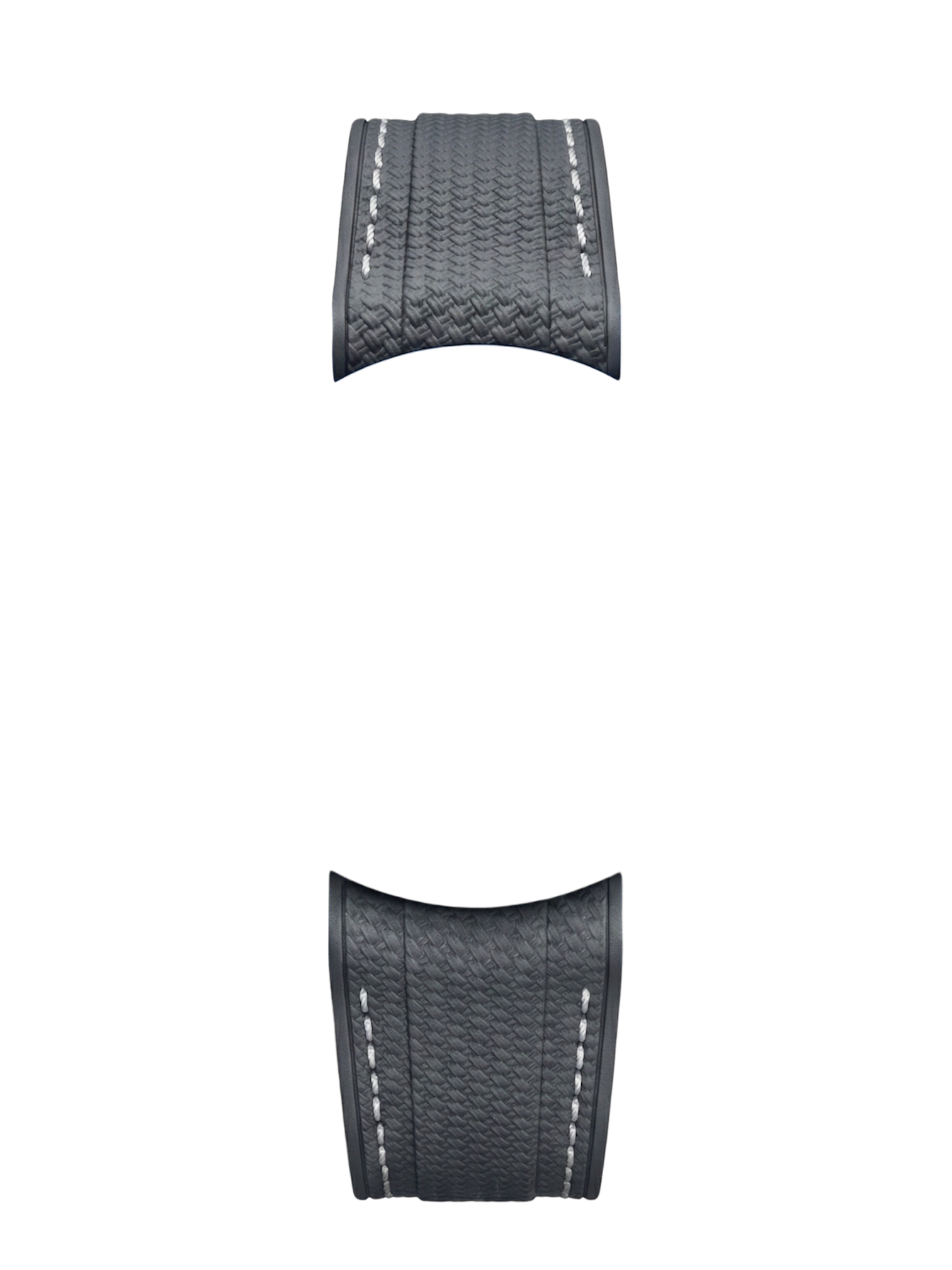 WristSwitch Rubber Strap with Stitching Dark Grey/White