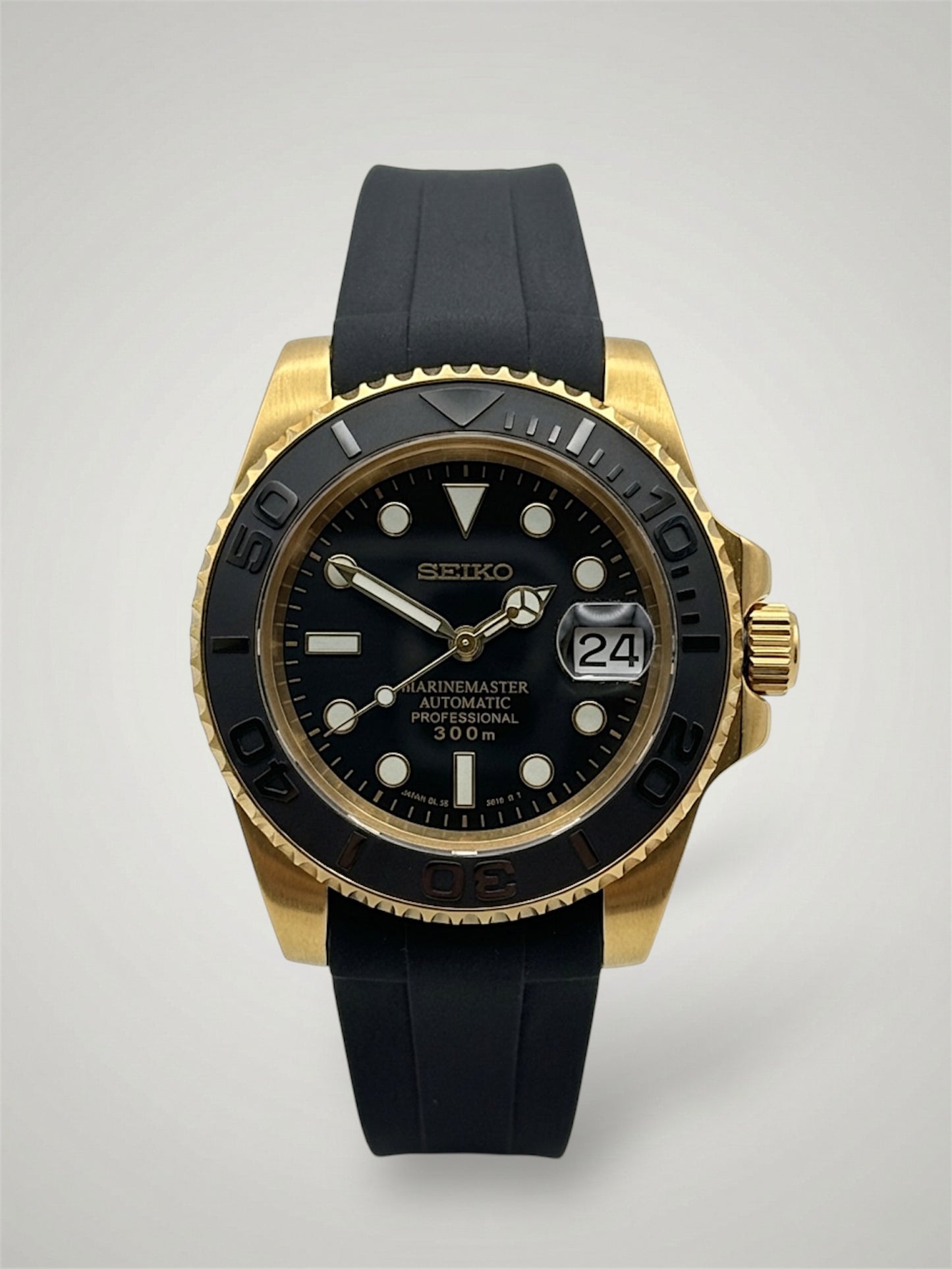 Yacht-master-gold-rubber-strap-Seikomod-sverige