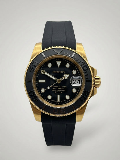 Yacht-master-gold-rubber-strap-Seikomod-sverige