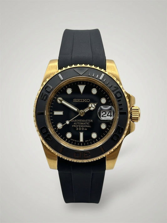 Yacht-master-gold-rubber-strap-Seikomod-sverige